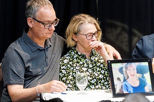 MIKE DEAL / FREE PRESS
​​Charlene and Keith Hampton, whose daughter, Amelia Hampton, filed a human rights complaint that resulted in a settlement with the Government of Manitoba and the Winnipeg Regional Health Authority (WRHA) that has led to the creation of the report, Equality, Dignity, and Belonging: Building a Better System for People with Disabilities in Manitoba, which they have committed to making best efforts to implement the Report’s recommendations.
A groundbreaking report outlining why disability services in Manitoba must be completely overhauled along with recommendations on how to fix the system was released during an event at the Canad Inns Club Regent Tuesday morning. 
Reporter: Scott Billeck
260616 - Tuesday, June 16, 2026.
