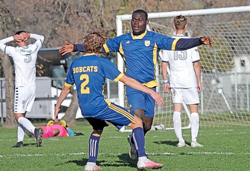 Frank Adjei helped the Brandon University Bobcats to multiple MCAC men's soccer titles during his time with the program. (Thomas Friesen/The Brandon Sun)