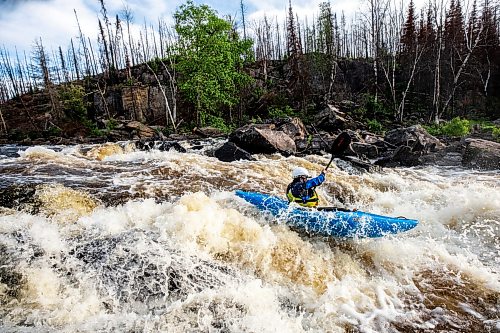 MIKAELA MACKENZIE / FREE PRESS
	
Steven Walker paddles a rapid on the lower Bird River on Tuesday, June 16, 2026.

For photo page.
Free Press 2026