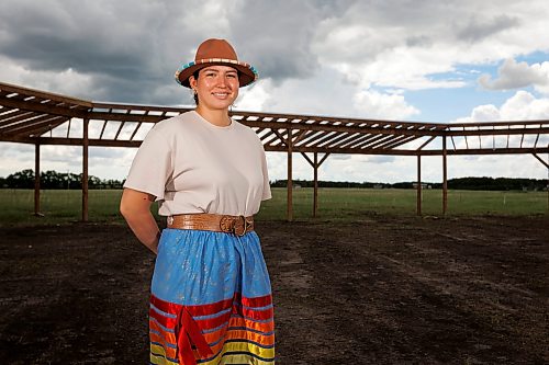 17062026
Tréchelle Bunn, Chief of Birdtail Sioux Dakota Nation, in Birdtail’s under-construction Powwow arbor on Wednesday. Bunn is the youngest Chief in Birdtail’s history, the founder of the Reconciliation Run and has spoken before the United Nations Human Rights Council on behalf of Indigenous Peoples. (Tim Smith/The Brandon Sun)