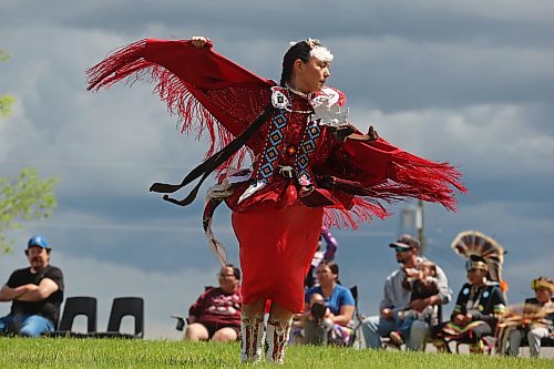 17062026
Willow Hall of Sioux Valley Dakota Nation dances during Chan Kagha Otina Dakota Wayawa Tipi School’s annual end-of-year Pow wow at Birdtail Sioux Dakota Nation on Wednesday. Hall’s mother works in the community. The event included a lunch and prizes in various pow wow categories. Chan Kagha Otina Dakota Wayawa Tipi School has approximately 210 students from nursery school up to adult education. School principal Delonna Pratt said the annual pow wow is “a celebration of the school year and coincides with the upcoming summer solstice.” She added “in Dakota Culture there is a lot of connection to the earth so we make sure to give our thanks to creator every day for what we have.” (Tim Smith/The Brandon Sun)