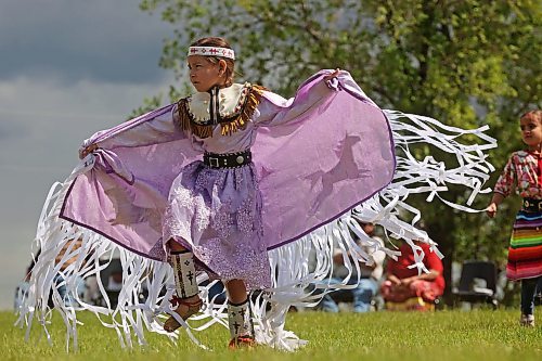 17062026
Grade two student Meadow Standingready, seven, dances in the fancy shawl category during Chan Kagha Otina Dakota Wayawa Tipi School’s annual end-of-year Pow wow at Birdtail Sioux Dakota Nation on Wednesday. The event included a lunch and prizes in various pow wow categories. Chan Kagha Otina Dakota Wayawa Tipi School has approximately 210 students from nursery school up to adult education. School principal Delonna Pratt said the annual pow wow is “a celebration of the school year and coincides with the upcoming summer solstice.” She added “in Dakota Culture there is a lot of connection to the earth so we make sure to give our thanks to creator every day for what we have.” (Tim Smith/The Brandon Sun)