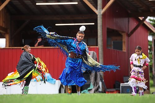 18062026
Redstar Stonestand dances during the mini competition powwow at Indigenous Peoples Day celebrations at Sioux Valley Dakota Nation on Friday. The celebrations included live entertainment, a talent show, games, sports, and a barbecue supper, among other festivities. Indigenous Peoples Day is Sunday, June 21 with local celebrations at the Riverbank Discovery Centre. (Tim Smith/The Brandon Sun)
