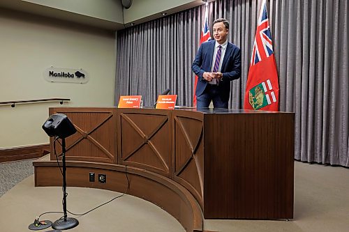 MIKE DEAL / FREE PRESS
Finance Minister Adrien Sala speaks about the release of the Provincial grocery study findings at a press conference at the Manitoba Legislative building Monday morning.
Reporter: Carol Sanders
260622 - Monday, June 22, 2026.