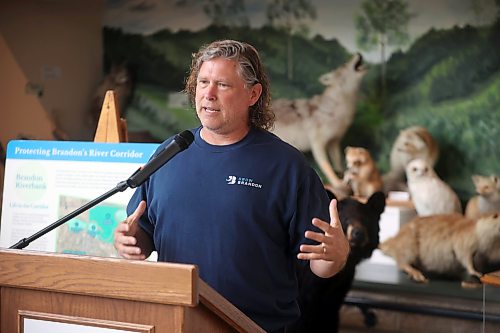 22062026
Brandon Mayor Jeff Fawcett talks during an event at the Riverbank Discovery Centre on Monday morning to announce the adding of five city-owned lands to Manitoba’s Protected and Conserved Areas Network. 
 (Tim Smith/The Brandon Sun)