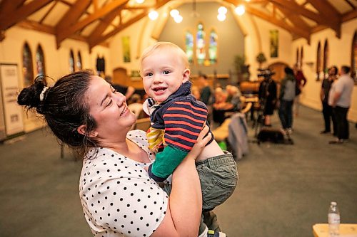 MIKAELA MACKENZIE / FREE PRESS
Karlee MacDonald and her one-year-old son, Callahan MacDonald, play before a media event announcing plans to turn Churchill Park United Church into South Osborne Commons (a childcare centre and community space) on Tuesday, June 23, 2026.
For Nicole story.
Free Press 2026