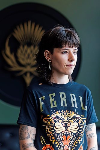 MIKE DEAL / FREE PRESS
Justine Proulx at the Black Thistle Tattoo parlour (853 Henderson Hwy) where she works.
Justine Proulx's clients are bringing her a lot of AI-generated art for tattoo proposals, and some of them are being made in "Justine Proulx" style. 
Some prospective clients are feeding the artist's work into AI tools like ChatGPT or Gemini to create versions of tattoos in Proulx's woodlands style; the artist is having none of it. 
Reporter: Ben Waldman
260623 - Tuesday, June 23, 2026.