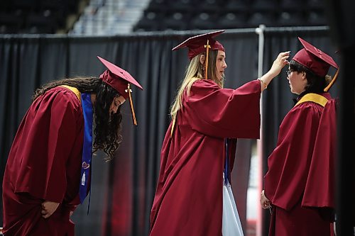 23062026
Graduates wait to receive their diplomas during the Crocus Plains Regional Secondary School Class of 2026 convocation ceremony at Assiniboine Credit Union Place on Tuesday.
(Tim Smith/The Brandon Sun)