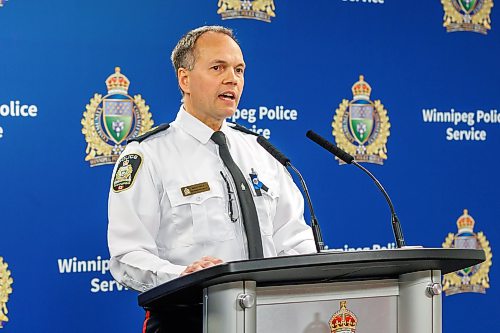 MIKE DEAL / FREE PRESS
WPS Superintendent Brian Miln speaks during a press conference to discuss a recently launched initiative in relation to open drug-use and drug trafficking in public places.
Reporter: Scott Billeck
260626 - Friday, June 26, 2026.