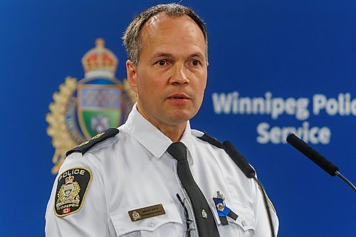 MIKE DEAL / FREE PRESS
WPS Superintendent Brian Miln speaks during a press conference to discuss a recently launched initiative in relation to open drug-use and drug trafficking in public places.
Reporter: Scott Billeck
260626 - Friday, June 26, 2026.