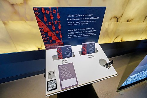 MIKE DEAL / FREE PRESS
The newly installed exhibit, Palestine Uprooted: Nakba Past and Present, at the CMHR.
Reporter: Eva Wasney
260626 - Friday, June 26, 2026.