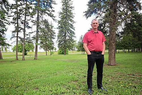 Brandon Ward 6 Coun. Bruce Luebke stands in the green space at the Keystone Centre grounds on Friday during the noon hour. (Matt Goerzen/The Brandon Sun)
