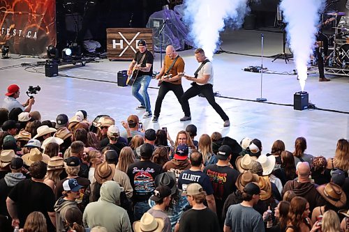 26062026
The Hunter Brothers rev up the large crowd at the main stage during Dauphin’s Countryfest 2026 on Friday evening. Tyler Hubbard headlined Friday evening’s main stage line-up.
(Tim Smith/The Brandon Sun)