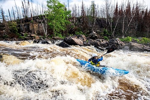 MIKAELA MACKENZIE / FREE PRESS
	
Steven Walker paddles a rapid on the lower Bird River on Tuesday, June 16, 2026.

For photo page.
Free Press 2026