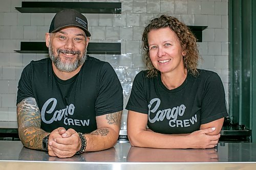 BROOK JONES/FREE PRESS
Cory Bartell (left) and Jennifer Mathieson, partners of a Cargo Bar at Southwood Circle, are pictured at their newest location at the corner of Sidney Smith Street and Markham Road in Winnipeg, Man., Monday, June 29, 2026.