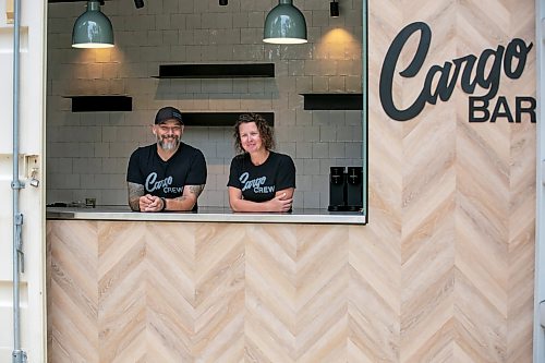 BROOK JONES/FREE PRESS
Cory Bartell (left) and Jennifer Mathieson, partners of a Cargo Bar at Southwood Circle, are pictured at their newest location at the corner of Sidney Smith Street and Markham Road in Winnipeg, Man., Monday, June 29, 2026.