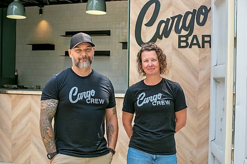 BROOK JONES/FREE PRESS
Cory Bartell (left) and Jennifer Mathieson, partners of a Cargo Bar at Southwood Circle, are pictured at their newest location at the corner of Sidney Smith Street and Markham Road in Winnipeg, Man., Monday, June 29, 2026.