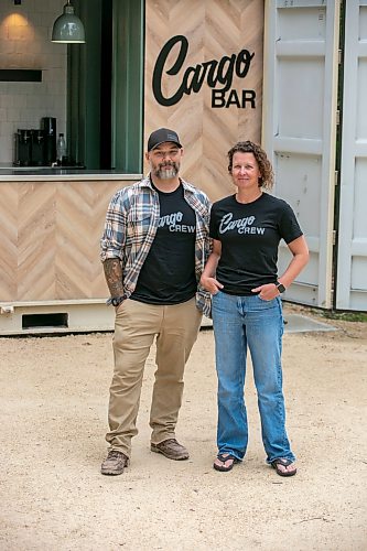 BROOK JONES/FREE PRESS
Cory Bartell (left) and Jennifer Mathieson, partners of a Cargo Bar at Southwood Circle, are pictured at their newest location at the corner of Sidney Smith Street and Markham Road in Winnipeg, Man., Monday, June 29, 2026.