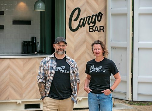 BROOK JONES/FREE PRESS
Cory Bartell (left) and Jennifer Mathieson, partners of a Cargo Bar at Southwood Circle, are pictured at their newest location at the corner of Sidney Smith Street and Markham Road in Winnipeg, Man., Monday, June 29, 2026.