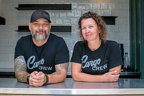 BROOK JONES/FREE PRESS
Cory Bartell (left) and Jennifer Mathieson, partners of a Cargo Bar at Southwood Circle, are pictured at their newest location at the corner of Sidney Smith Street and Markham Road in Winnipeg, Man., Monday, June 29, 2026.