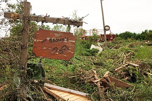 29062026
The home belonging to Brian and Bernadine Brown south of Rossburn, Manitoba on Monday after a powerful tornado hit the property on Sunday evening while Brian and Bernadine were inside. Their home, several other buildings on the property, vehicles and hundreds of trees were all heavily damaged by the tornado, but luckily escaped uninjured.
(Tim Smith/The Brandon Sun)
