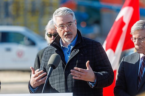 MIKE DEAL / FREE PRESS
Tim Shanks, City of Winnipeg Director, Water and Waste, speaks during event.
With construction workers going about their business, Federal Minister Terry Duguid, Minister of Sport and Minister responsible for Prairies Economic Development Canada and Mayor Scott Gillingham gathered to at the Winnipeg North End Sewage Treatment Plant for an infrastructure announcement Monday morning.
Reporter: Joyanne Pursaga
250303 - Monday, March 03, 2025.