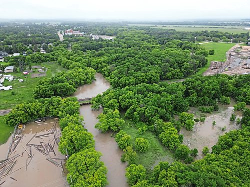 02072026
Flooding in is seen along the Vermillion river at the Vermillion Park Campground on Thursday, after heavy rains inundated Dauphin earlier in the week. 
(Tim Smith/The Brandon Sun)