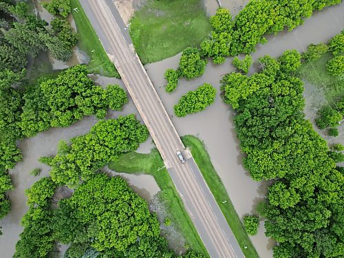 02072026
Flooding in is seen along the Vermillion river at the Vermillion Park Campground on Thursday, after heavy rains inundated Dauphin earlier in the week. 
(Tim Smith/The Brandon Sun)
