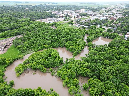 02072026
Flooding in is seen along the Vermillion river at the Vermillion Park Campground on Thursday, after heavy rains inundated Dauphin earlier in the week.
(Tim Smith/The Brandon Sun)
