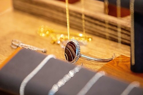 MIKAELA MACKENZIE / FREE PRESS
	
Jewelery at Gem Studio on Thursday, July 2, 2026. The business offers customers a hands-on jewelry-making experience guided by professional silversmiths. 

For Aaron story.
Free Press 2026