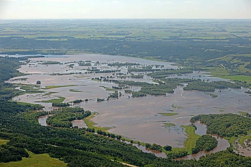 06072026
The Assiniboine River just west of Russell, Manitoba is swollen orders of magnitude beyond its usual banks, as seen from the air on Monday. That water is making it’s way downstream towards Brandon and eventually Winnipeg.
(Tim Smith/The Brandon Sun)