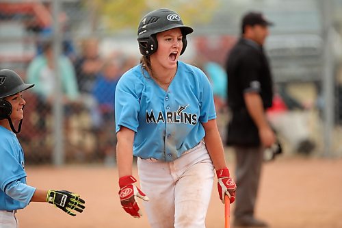Former Brandon Marlin Jasmine Horwood is back playing baseball for the first time since 2019. (Tim Smith/The Brandon Sun)