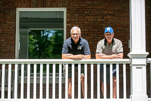 BROOK JONES/FREE PRESS
Volunteers Ken Curtis (right), 66, and Bob Cameron, 71, are pictured at Cameron’s house in Winnipeg, Man., Thursday, July 9, 2026. Curtis has been volunteering with CNIB for more than 40 years as a way to help blind Manitobas achieve their dreams, while Cameron has worked closely with Curtis on fundraising efforts for CNIB for the past 30 years.