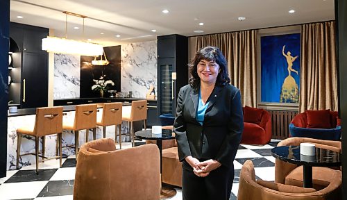 Ruth Bonneville Free Press
BIZ - Fort Garry Hotel Vice Regal Floor
Photo of Fort Garry Hotel owner, Ida Albo, in the Vice Regal executive lounge area in the new luxury space opening in their hotel.
Feature on the new Fort Garry Hotel’s Vice Regal Floor," a luxury five-star "elevated experience" that the hotel will begin offering in April.
See story by Aaron
March 17th,, 2026