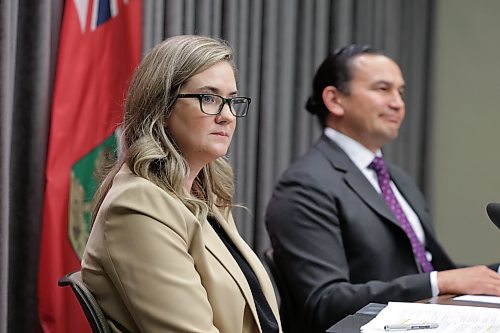Ruth Bonneville / Free Press

Local Wab - Flood response update

Premier Wab Kinew and Christine Stevens, director, Emergency Management Organization, answer questions from the media about flooding support at  Manitoba Legislative Building, Friday 

July 10th,  2026