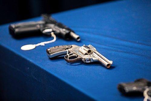 MIKAELA MACKENZIE / FREE PRESS
Seized guns on exhibit at the RCMP headquarters on Monday, July 13, 2026.
For Tyler story.
Free Press 2026