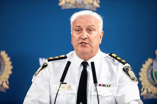 MIKAELA MACKENZIE / FREE PRESS
Winnipeg Police Service deputy chief George Labossiere speaks to the media about a police shooting on Tuesday, July 14, 2026.
For Scott story.
Free Press 2026
