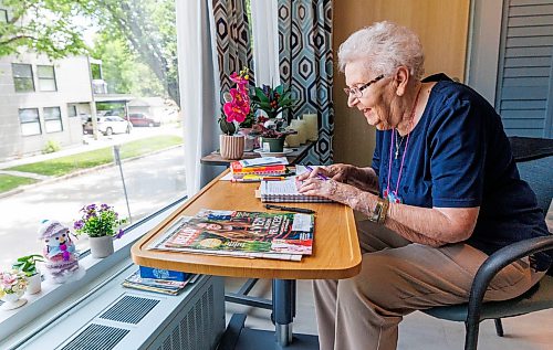 MIKE DEAL / FREE PRESS
Resident, Pauline Kolbuck, loves to spend time doing word puzzles in her room.
The Convalescent Home of Winnipeg at 276 Hugo Street North, is one of Canada's top-rated senior personal care homes.
Reporter: Janine LeGal
260714 - Tuesday, July 14, 2026.