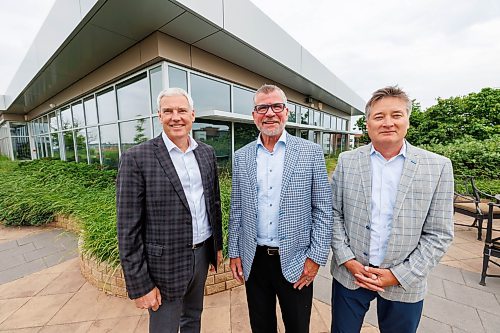 MIKE DEAL / FREE PRESS
Made in Manitoba
(From left); Mark Spearing, Chief Operating Officer, Kevin Van, president and CEO of Qualico, and Kevin Kameda, Chief Financial Officer.
Qualico Developments is marking its 75th anniversary this year, it’s grown from three people in Winnipeg to more than 2,700 employees across Western Canada and Texas, with revenue in the billions.
Reporter: Aaron Epp
260715 - Wednesday, July 15, 2026.