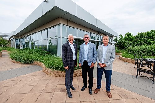 MIKE DEAL / FREE PRESS
Made in Manitoba
(From left); Mark Spearing, Chief Operating Officer, Kevin Van, president and CEO of Qualico, and Kevin Kameda, Chief Financial Officer.
Qualico Developments is marking its 75th anniversary this year, it’s grown from three people in Winnipeg to more than 2,700 employees across Western Canada and Texas, with revenue in the billions.
Reporter: Aaron Epp
260715 - Wednesday, July 15, 2026.
