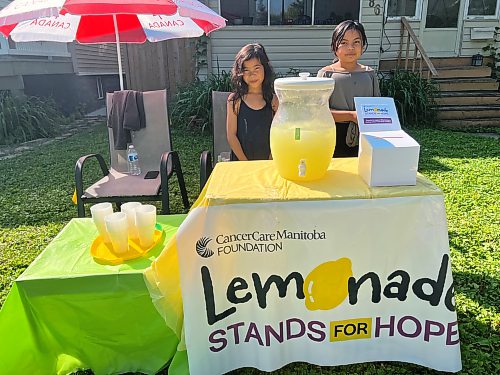 Zoe Pierce / Free Press
Elsie, 7, and Myla, 9, host their first-ever lemonade stand.