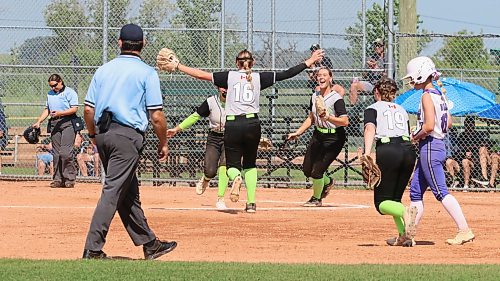 The Eastman Wildcats celebrate their 4-0 victory over Central Energy to win Softball Manitoba's under-17 provincial championship at Ashley Neufeld Softball Complex on Sunday afternoon. (Perry Bergson/The Brandon Sun)
July 19, 2026