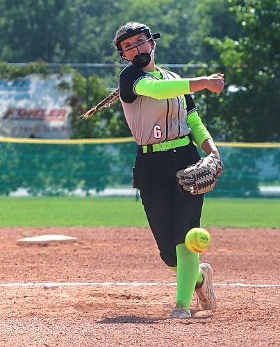 Eastman Wildcats pitcher Lola Kihn (6), who was named tournament MVP, delivers to a Central Energy hitter in the final of Softball Manitoba's under-17 provincial championship at Ashley Neufeld Softball Complex on Sunday afternoon. (Perry Bergson/The Brandon Sun)
July 19, 2026
