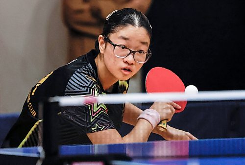 JOHN WOODS / FREE PRESS
Sunny Zhang returns a serve in the senior Women’s semi-final game in the Canadian Table Tennis Championships at the University of Winnipeg Sunday, July 19, 2026. Wang went on to win his match.
reporter: standup