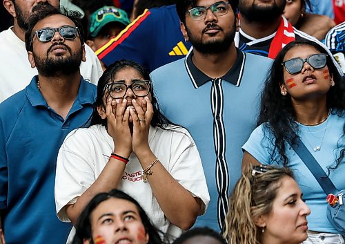 JOHN WOODS / FREE PRESS
Soccer fans react to the World Cup game during a community viewing at True North Square Sunday, July 19, 2026.
reporter: morgan