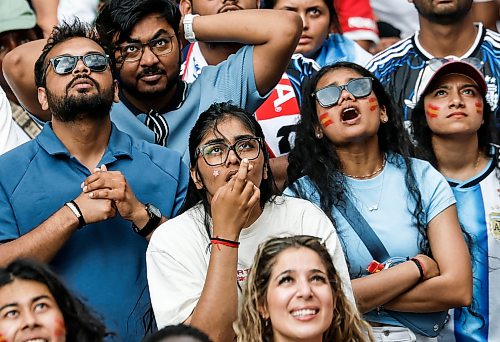 JOHN WOODS / FREE PRESS
Soccer fans react to the World Cup game during a community viewing at True North Square Sunday, July 19, 2026. 

reporter: morgan