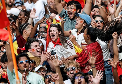 JOHN WOODS / FREE PRESS
Soccer fans react to the World Cup game during a community viewing at True North Square Sunday, July 19, 2026. 

reporter: morgan