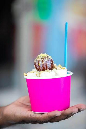 MIKAELA MACKENZIE / FREE PRESS
Shake N Rolls Khoya Gulab ice cream on Tuesday, July 21, 2026.
For AV story.
Free Press 2026