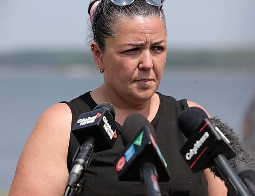 Ruth Bonneville / Free Press

Local RCMP update Nutimik search 

Allison Baker-Thiessen, Nutimik Lodge owner, talks to the media during press conference at the boat launch at Nutimik Lake Thursday. Allison Baker-Thiessen and her husband have been fully involved from the beginning in assisting with the rescue. 

Story: RCMP confirmed at presser at the boat launch at Nutimik Lake  that the body of the missing 10-year-old boy has been recovered following days of an intensive search near the falls at  Nutimik Lake.  Search and rescue teams including the RCMP, charitable organizations, local businesses and the members of the public continue to search for his 13-year-old brother.  

Two boys, aged 10 and 13, slipped into the fast-moving rapids near Sturgeon Falls Trail in Manitoba's Nutimik Lake last Saturday, July 18th while with family,  

See story by Moe

July 23rd,  2026