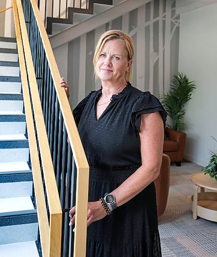 Ruth Bonneville / Free Press
PHILANTHROPY Toba
Portrait of Toba CEO Christy Dzikowicz, at Toba, Tuesday.
Story publication date: Saturday, July 25th
Story: Philanthropy. The Toba Centre for Children and Youth (formerly Snowflake Place) was created in 2013 to provide a safe, child-friendly setting for children impacted by abuse or witness to violence, and their caregivers, to meet with service providers and to be interviewed by highly trained forensic interviewers. Services expanded in 2020 with the addition of case navigation support services aimed at ensuring the well-being and recovery of children and their families. In 2023, they moved to their current location in Assiniboine Park. There, police, social work, medical and other support services work together to serve children and families. This coordinated response, in a building that is welcoming in a child centered way, serves to reduce potential trauma to children and families and improve services overall.
July 21st, 2026